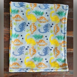 Cutie Pie Dinosaur Baby Blanket Blue Green Orange Aqua Security Lovey